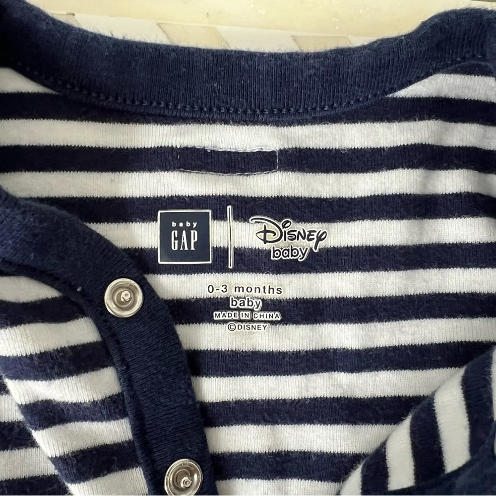 GAP Baby Navy Striped Cotton Footie, 0-3mo